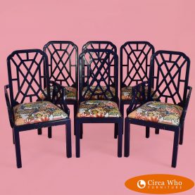 Set of Fretwork Dining Chairs