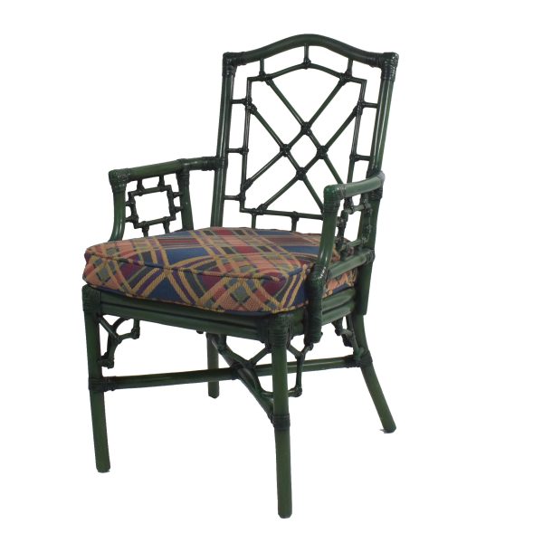 Set of 6 Fretwork Green Dining Chairs