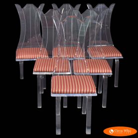 Set of 6 Lucite Klismos Chairs