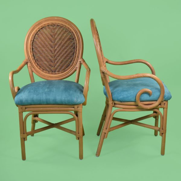 Set of 6 Rattan Balloon Dining Chairs