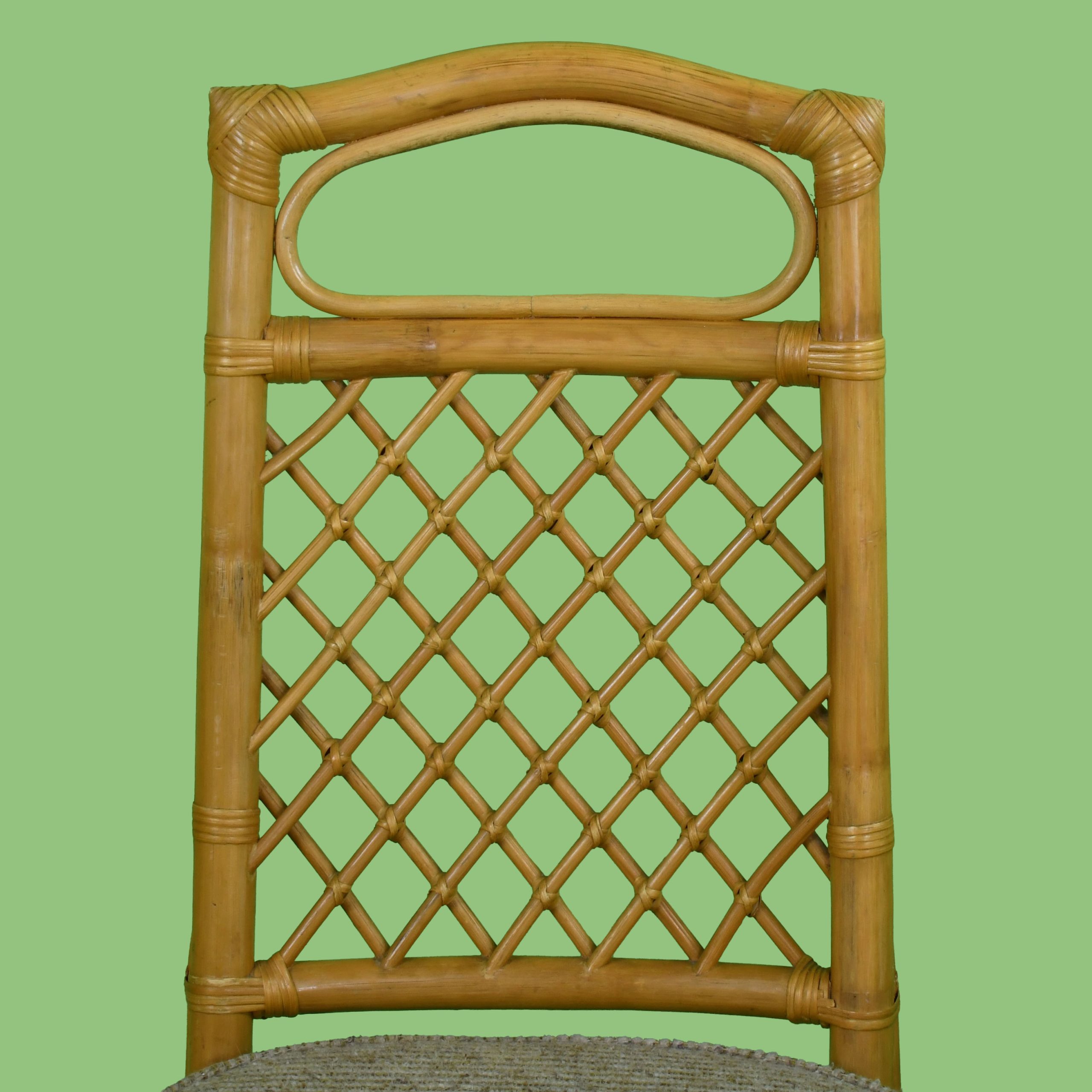 Set of 6 Rattan and Bamboo Dining Chairs