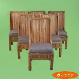 Set of 6 Split Bamboo Dining Chairs