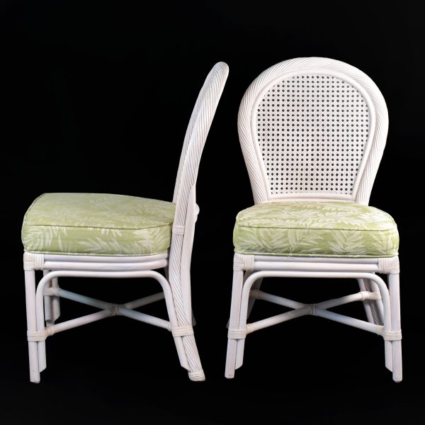 Set of 6 Twisted Rattan and Cane Dining Chairs