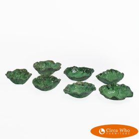 Set of 7 Green Lettuce Dishes