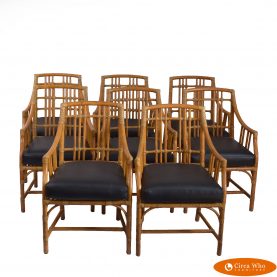 Set of 8 Balboa Dining Arm Chairs by McGuire