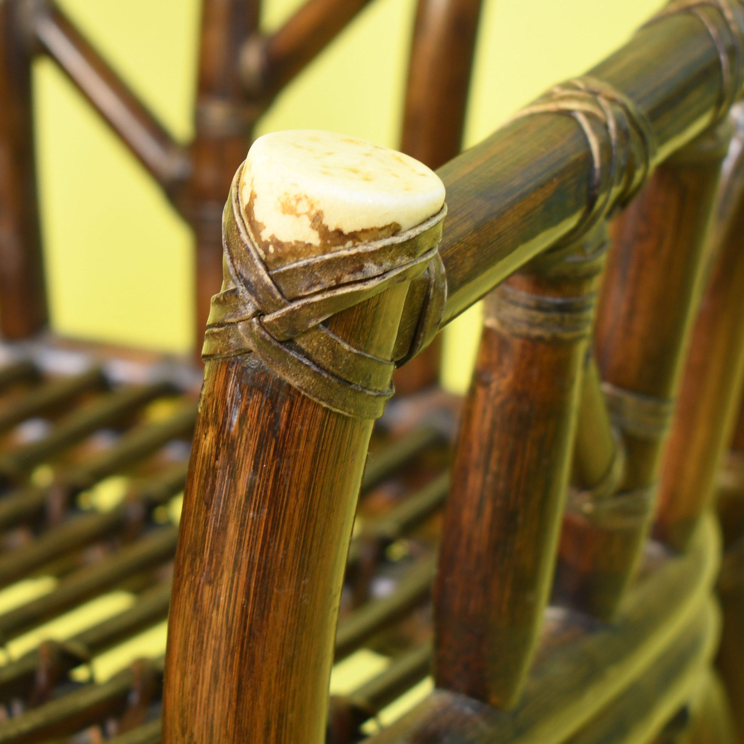 Set of 8 Chevron Rattan Dining Chairs by McGuire