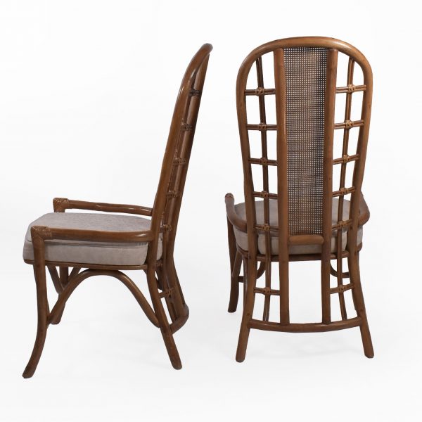 Set of 8 High-back Rattan and Cane Chairs