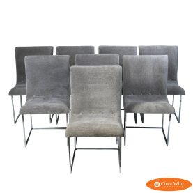 Set of 8 Milo Baughman Scoop Dining Chairs