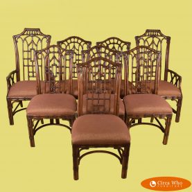 Set of 8 Pagoda Chippendale Chairs