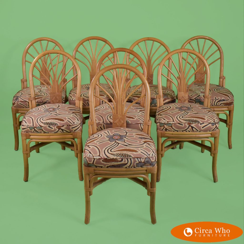 Set of 8 Rattan Chairs Circa Who