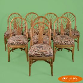 Set of 8 Rattan Chairs