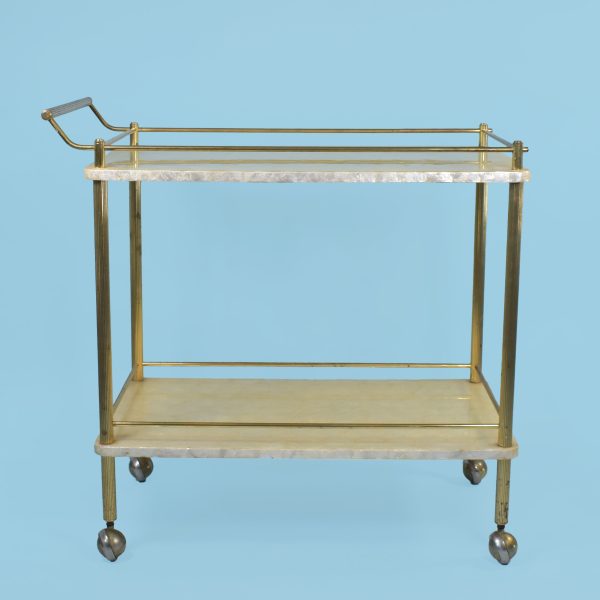 Shell and Brass Bar Cart