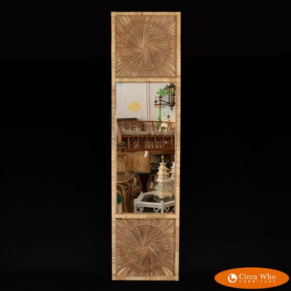 Single Buri Rattan Mirrored panel