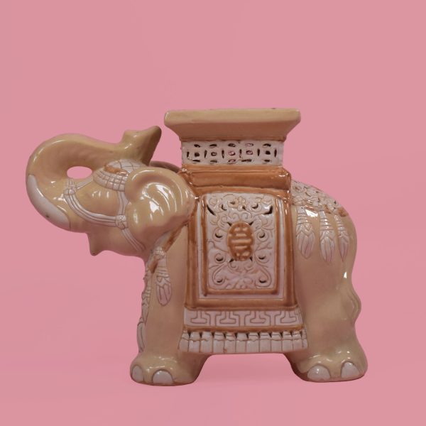 Single Ceramic Elephant Garden Seat