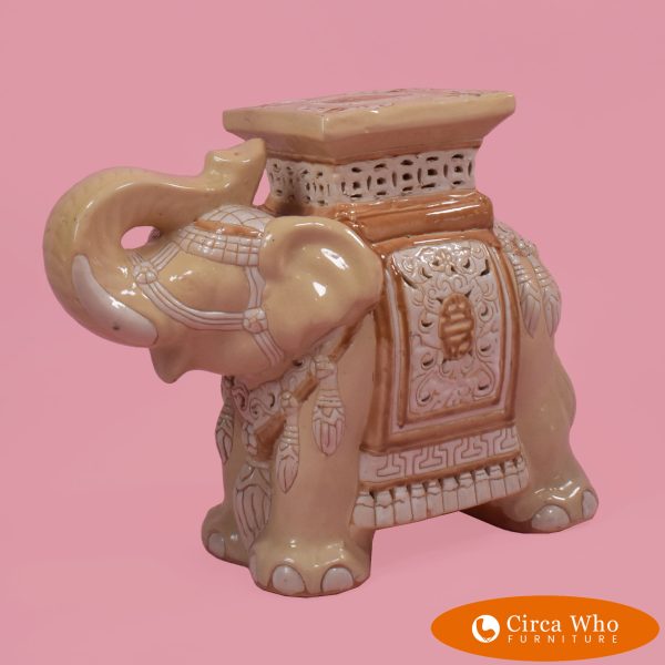 Single Ceramic Elephant Garden Seat