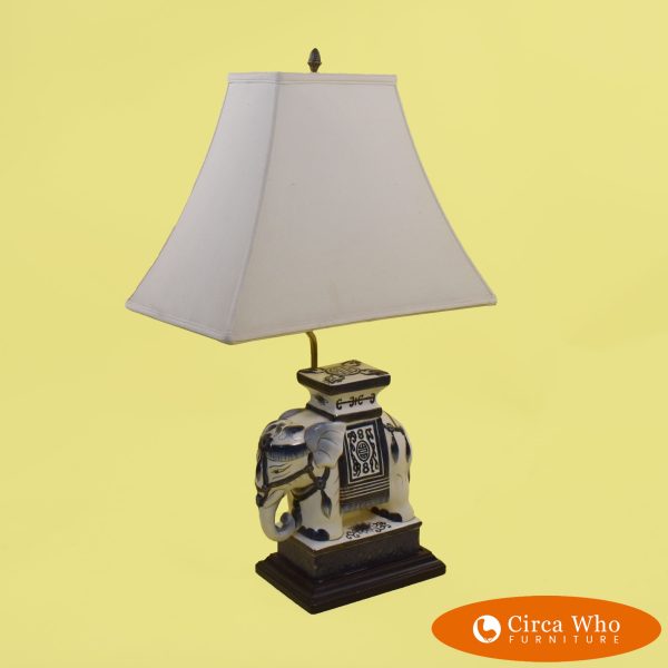 Single Ceramic Elephant Table Lamp