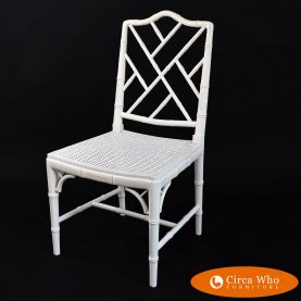 Single Faux Bamboo Side Chair white color