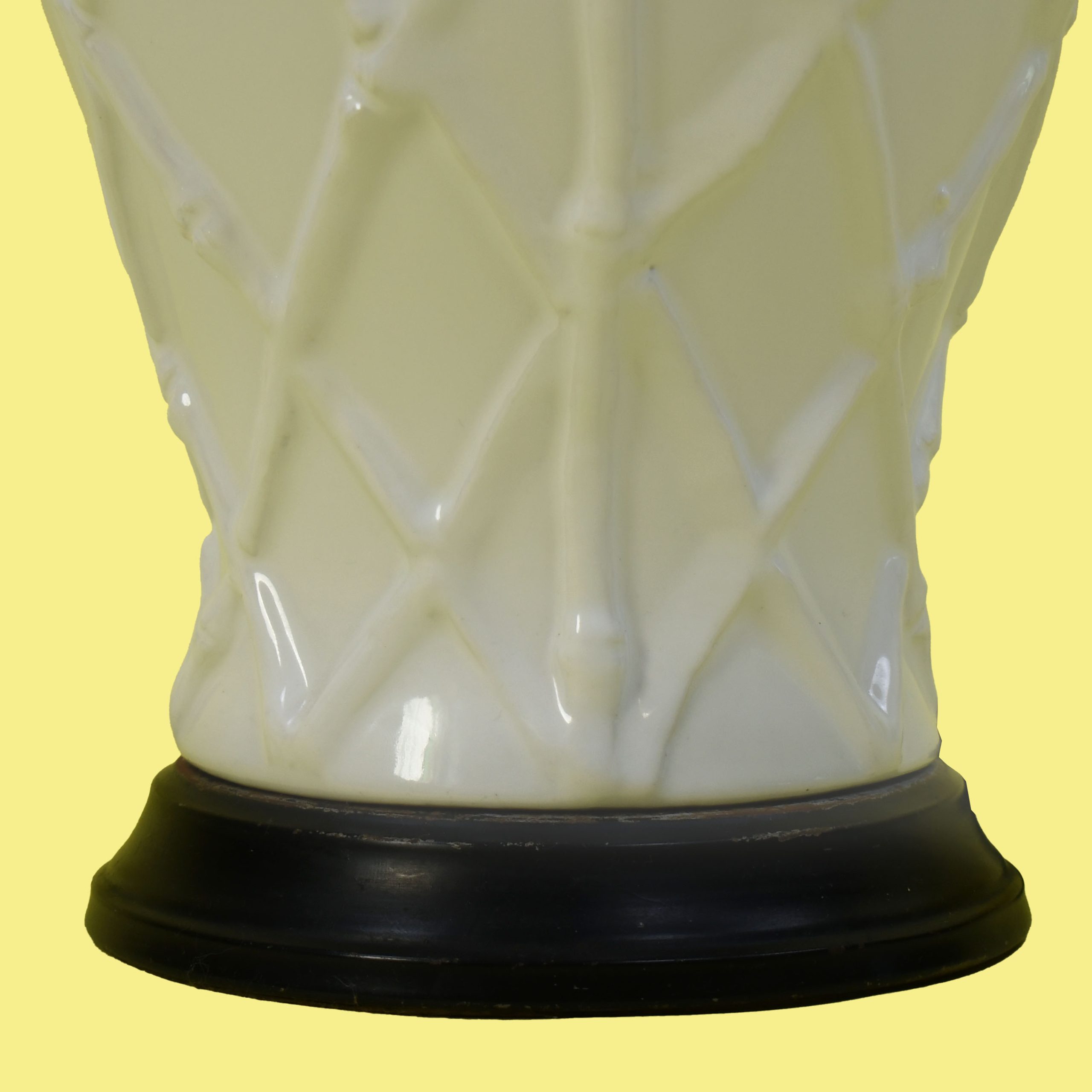 Single Faux Bamboo White Table Lamp