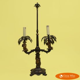 Single French Style Monkey Table Lamp
