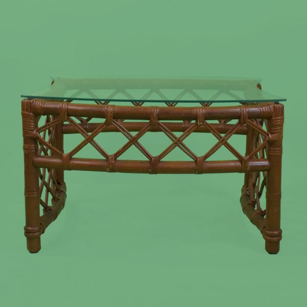 Single Fretwork Rattan Small side Table