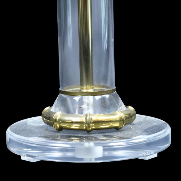 Single Lucite and Brass Table Lamp