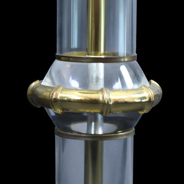 Single Lucite and Brass Table Lamp