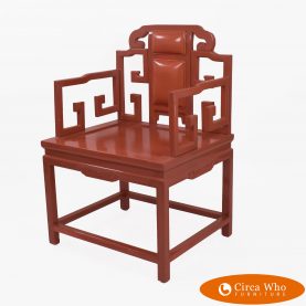 Single Ming Style Orange Lounge Chair