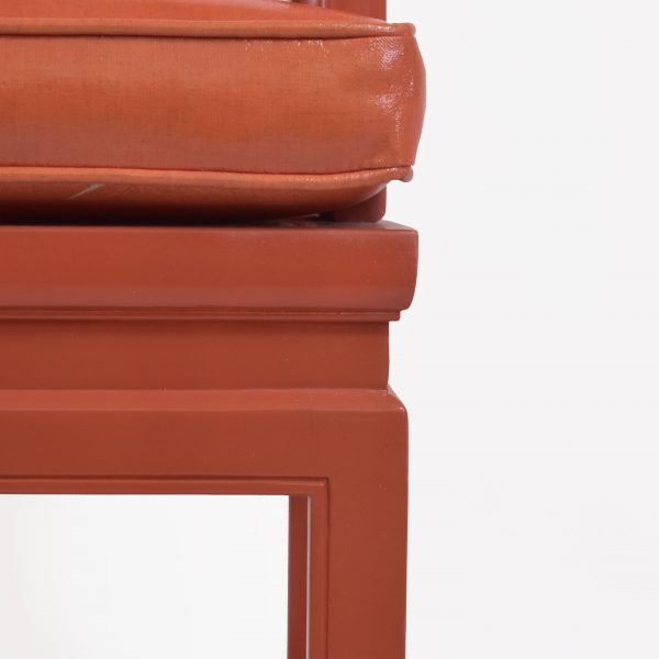 Single Ming Style Orange Lounge Chair
