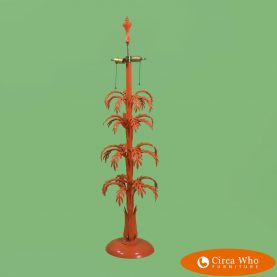 Single Orange Coral Tall Table Lamp