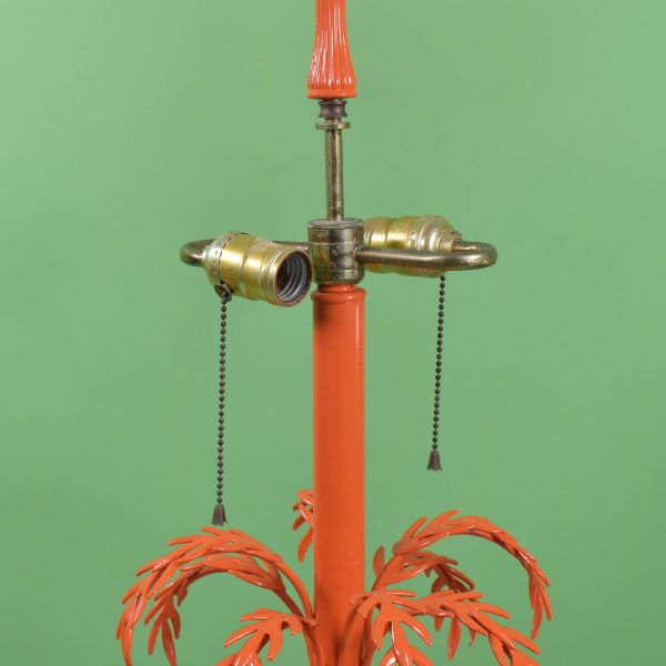 Single Orange Coral Tall Table Lamp