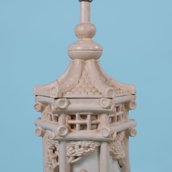Single Pagoda Carved Table Lamp