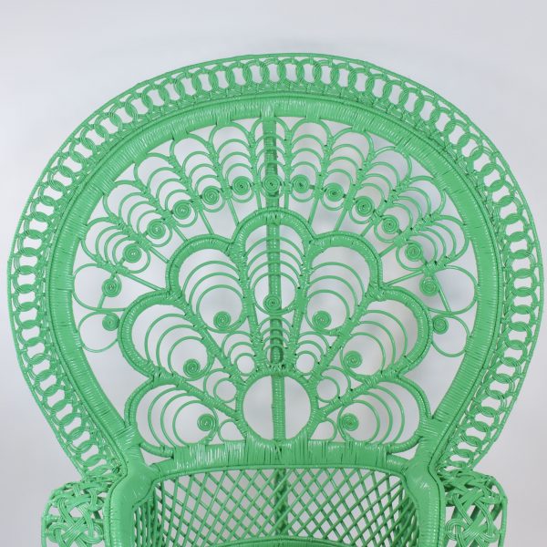 Single Peacock Flower Kelly Green Chair