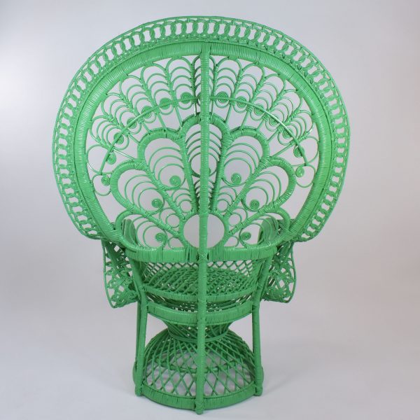 Single Peacock Flower Kelly Green Chair