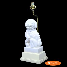 Single White Bali Foo Dog Table Lamp