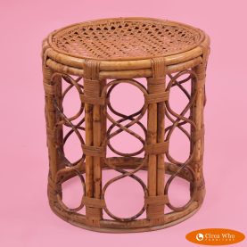 Small Burnt Bamboo and Cane Table