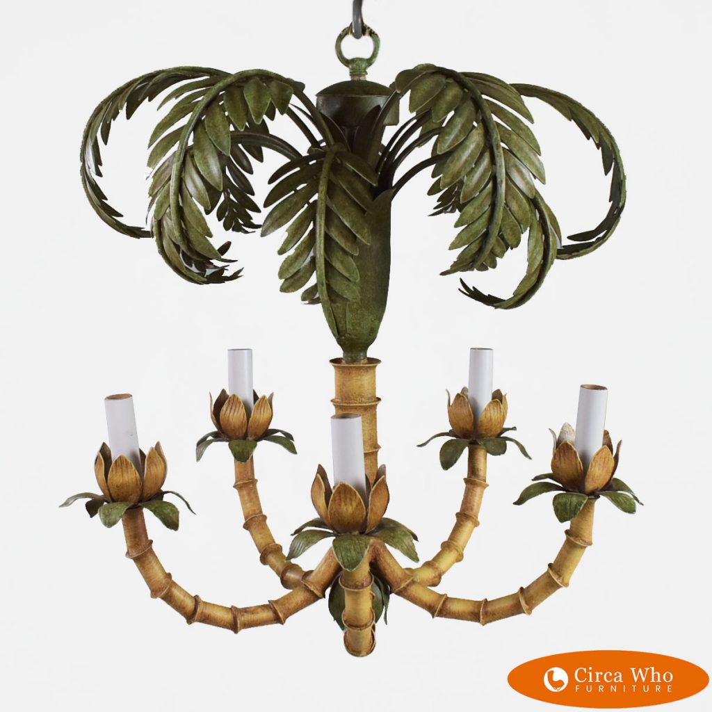 Small Faux Bamboo Palm Tree Chandelier Circa Who