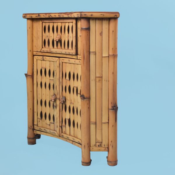 Split Bamboo Corner Nightstand