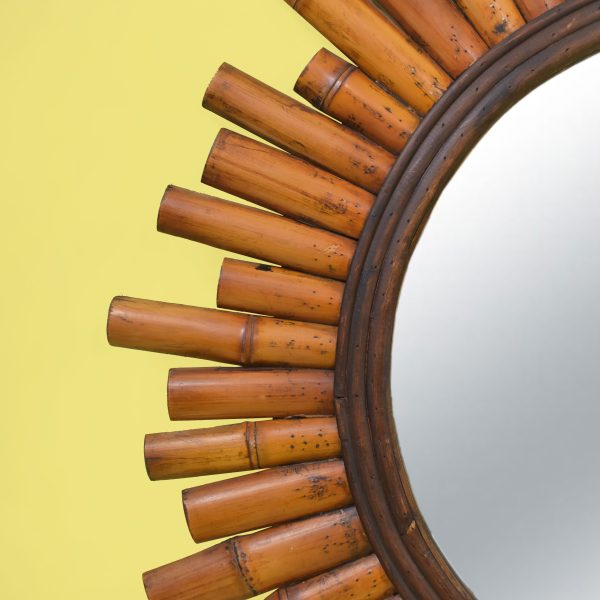 Split Bamboo Sun Mirror