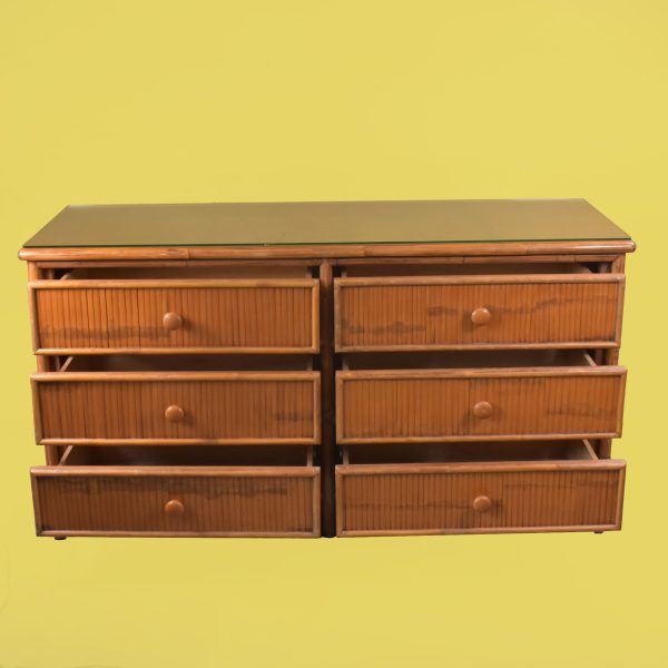 Split Bamboo and Rattan Dresser