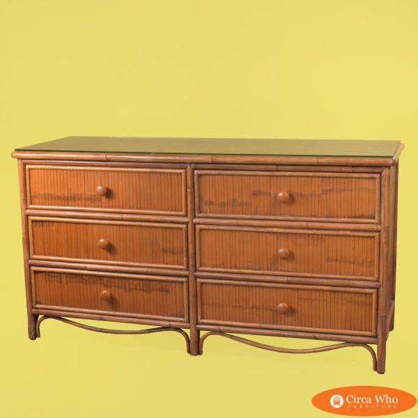 Split Bamboo and Rattan Dresser