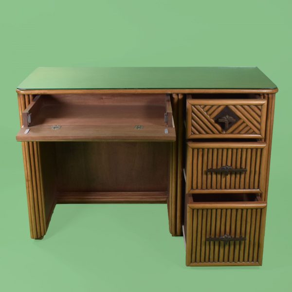 Split Rattan Desk With Chair