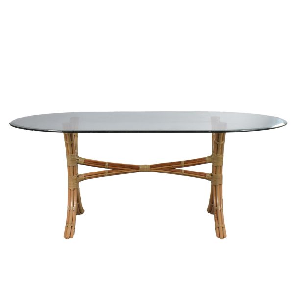 Split Rattan Organic Oval Dining Table