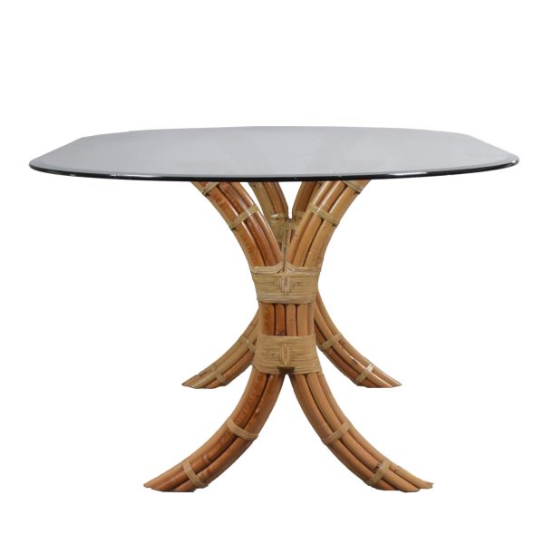 Split Rattan Organic Oval Dining Table