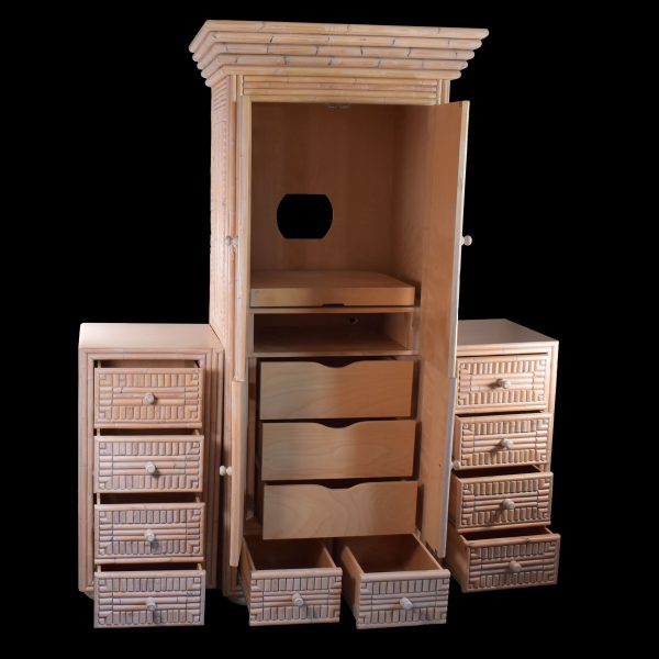 Split Rattan Tall Cabinet/Dresser