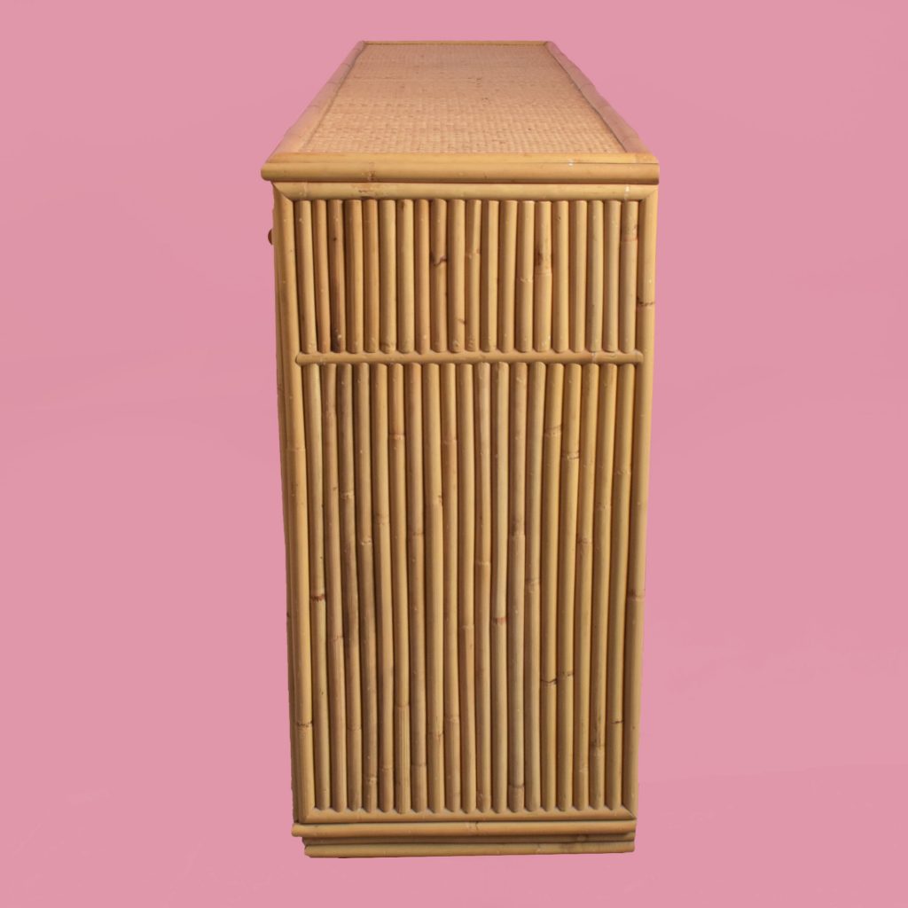 Split Rattan Woven Rattan Dresser Circa Who