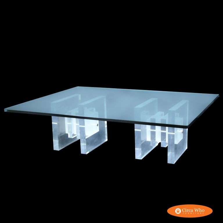 Stacked Lucite Coffee Table in the style of Charles Hollis Jones