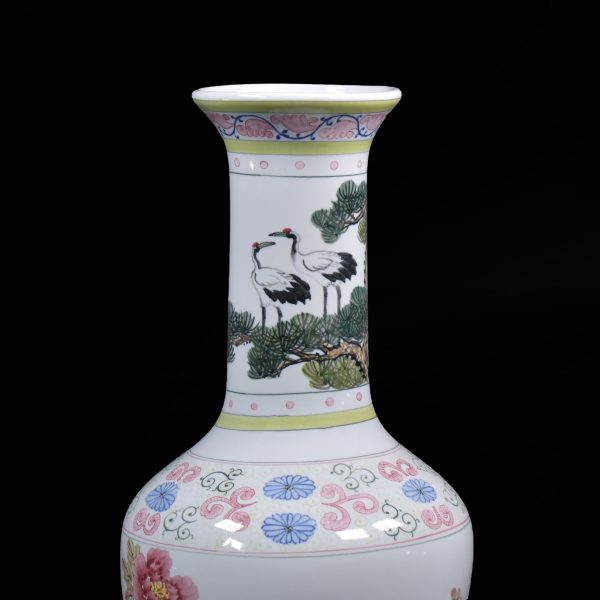Tall Ceramic Birds Vase