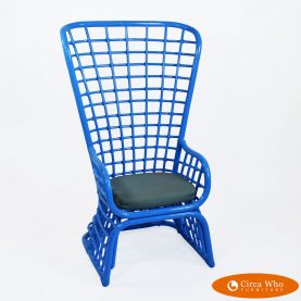 Tall Rattan Chair blue color