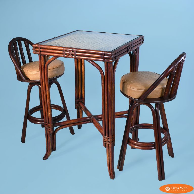 Tall Rattan Bistro Set