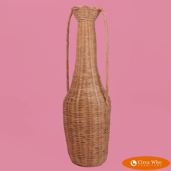 Tall Rattan Vase